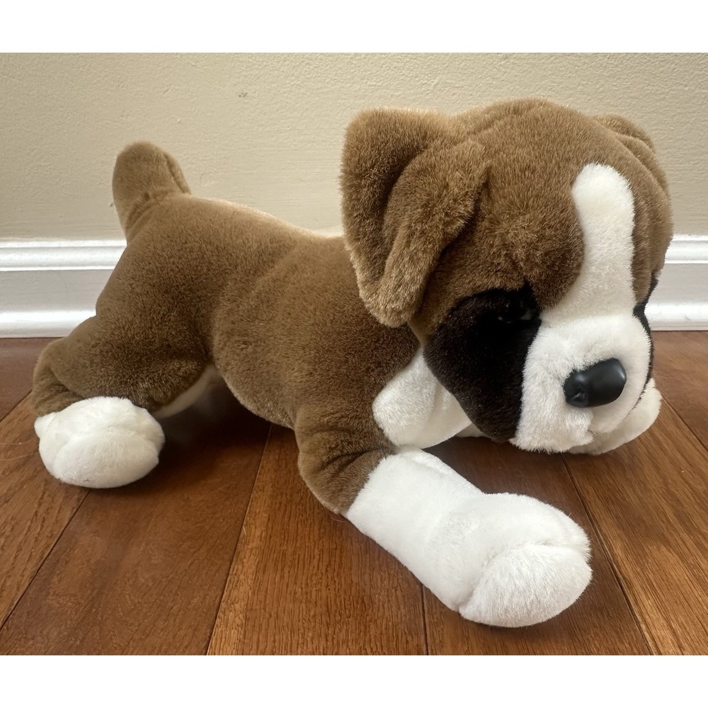 DOUGLAS‎ RARE BOXER Cuddle Toys Plush Small Puppy Dog Brown White